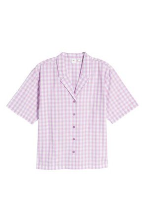 BP. Boyfriend Stripe Colorblock Button-Up Cotton Blend Pajama Shirt | Nordstrom