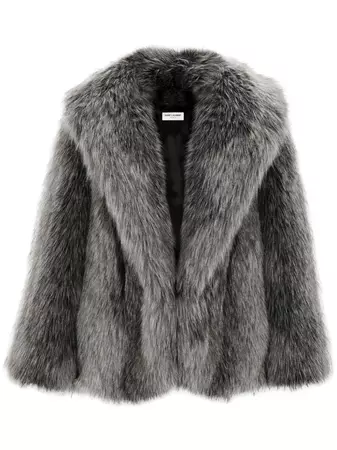 Saint Laurent shawl-collar faux-fur Coat - Farfetch