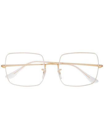 Shop gold Ray-Ban oversize square frame glasses with Express Delivery - Farfetch