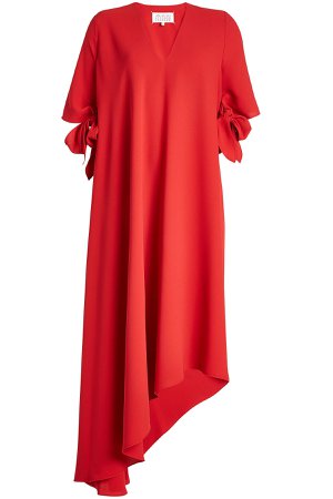 Asymmetric Crepe Dress with Bow Sleeves Gr. IT 38