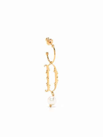 Simone Rocha pearl-embellished D letter single earring - FARFETCH