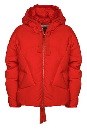 Red down jacket with hood - Essentiel Antwerp - French website