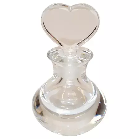 Orrefors Sweden Thick Blown and Handmade Art Glass Perfume Bottle Heart Stopper For Sale at 1stDibs | orrefors perfume bottle