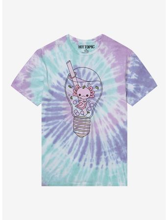 Axolotl Light Bulb Boba Tie-Dye T-Shirt | Hot Topic