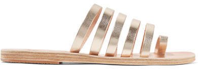 Niki Metallic Leather Sandals - Gold