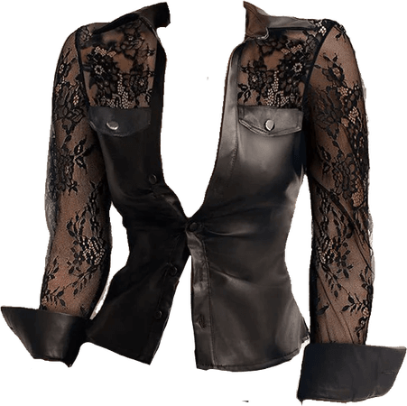lace leather blazer