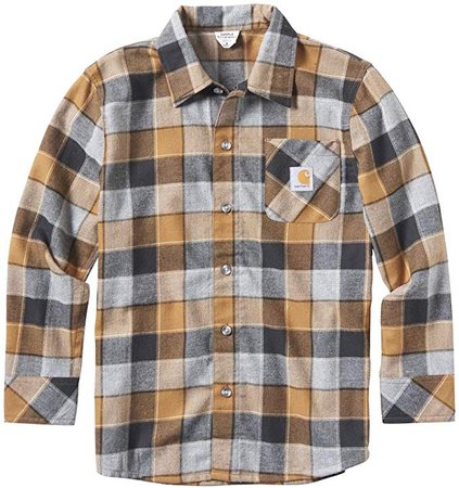 Carhartt Boys' Big Plaid Flannel Shirt: Clothing