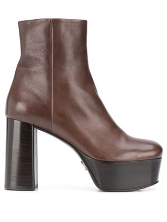 Brown Prada platform 105mm ankle boots - Farfetch