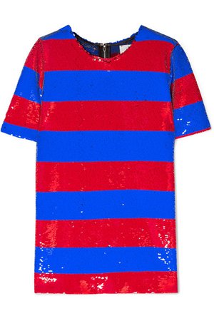 Halpern | Striped sequined tulle T-shirt | NET-A-PORTER.COM