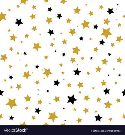 Seamless pattern with gold and black stars Vector Image
