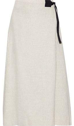Wrap-effect Tweed Midi Skirt