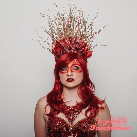 Fire Flames Four Elements Rave Headpiece Phoenix Fantasy Burlesque Red Orange Gold Glitter Carnivale Festival Headdress Goddess Crown Dance