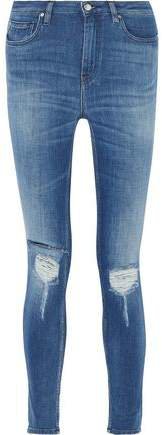 Nevada Distressed High-rise Skinny Jeans