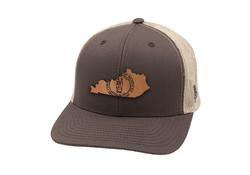 The 15 - Curved Trucker Hat - Kentucky Leather Patch - Branded Bills