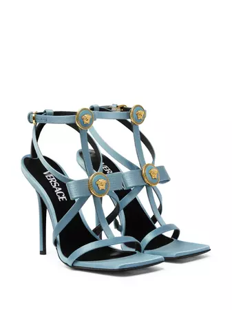 Versace Gianni Ribbon Satin Caged Sandals - Farfetch