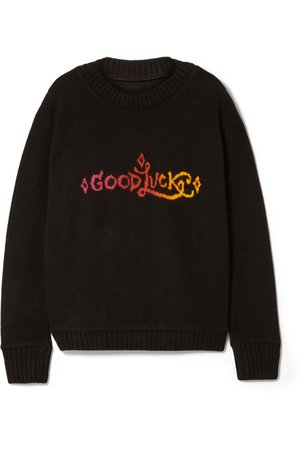 The Elder Statesman | Good Luck intarsia cashmere sweater | NET-A-PORTER.COM