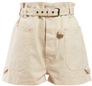 Ike Paperbag Waist Cotton Shorts - Womens - Ivory
