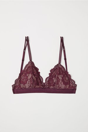 Lace Soft-cup Bra - Burgundy - Ladies | H&M US