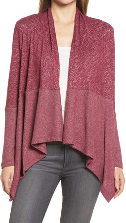 Hacci Ribbed Open Cardigan