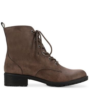 Sun + Stone Frannie Lug Sole Combat Booties, Created for Macy's & Reviews - Booties - Shoes - Macy's