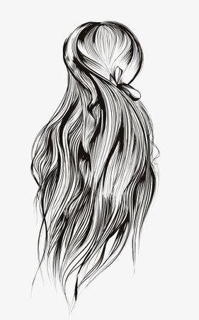 Black Long Hair, Line, Long Hair, Hair PNG Image and Clipart for Free Download