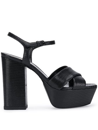 Black Saint Laurent Farrah 80Mm Sandals | Farfetch.com