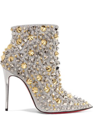 Christian Louboutin | So Full Kate 100 embellished glittered leather ankle boots | NET-A-PORTER.COM