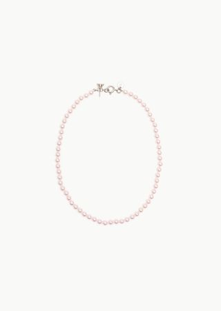 D'HEYGERE TOI ET MOI NECKLACE/EARRING IN PINK