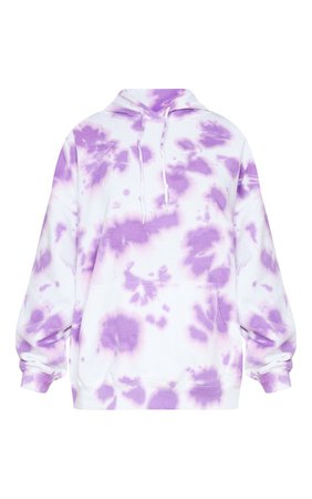 Lilac Tie Dye Oversized Hoodie | Tops | PrettyLittleThing