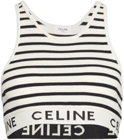 Celine striped athletic bra