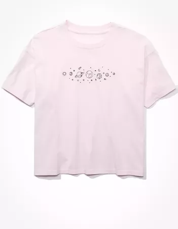 AE Embroidered Graphic T-Shirt pink