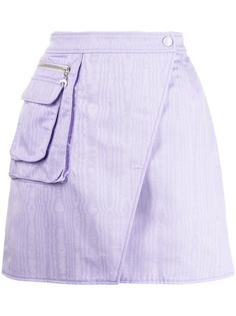Shop Marine Serre wrap-detail Cycling skirt with Express Delivery - FARFETCH