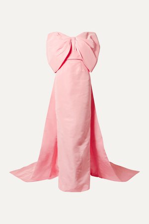 Baby pink Off-the-shoulder silk-faille gown | Monique Lhuillier | NET-A-PORTER