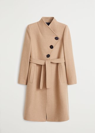 Belted wool coat - Women | Mango USA