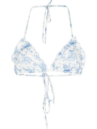 Frankies Bikinis floral-print Halterneck Bikini Top - Farfetch