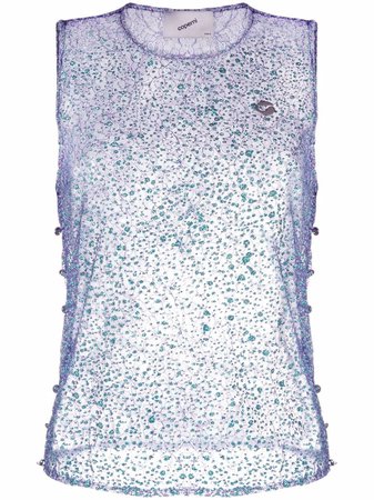 Coperni floral-embroidered lace-style tank top - FARFETCH