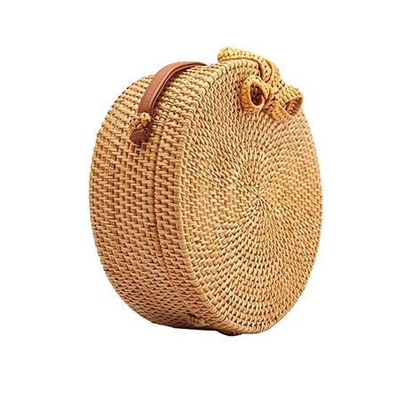 Busy Mom Round Rattan Bag with Linen and Butterfly Buttons Woven Handbags: Amazon.ca: Shoes & Handbags