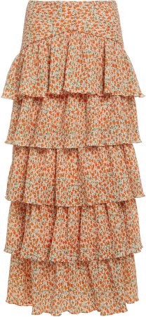 Significant Other Escape Tiered Ruffle Crepe Skirt