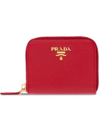 Prada logo-plaque zipped wallet red 1MM268QWA - Farfetch