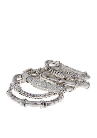 Erica Lyons Silver Tone Bangle Bracelet Set