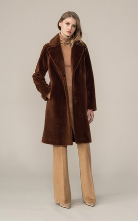 RUBINA relaxed-fit embossed wool coat