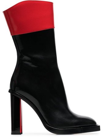 Shop Alexander McQueen black and red hybrid 105 leather boots with Express Delivery - FARFETCH