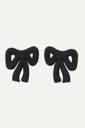 Black Tie Me Up cord clip earrings | Rebecca de Ravenel | NET-A-PORTER