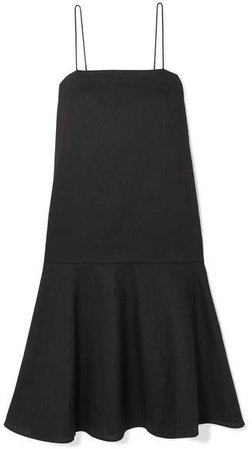 Andorra Cotton And Linen-blend Dress - Black