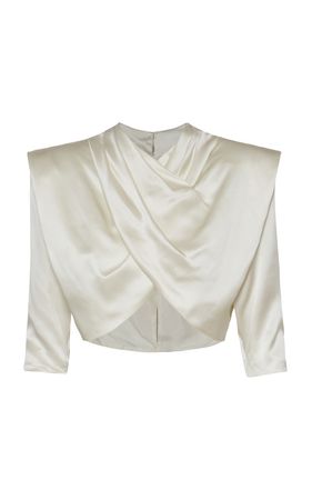 Caolin Silk Charmeuse Cropped Top By Andres Otalora | Moda Operandi