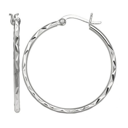 Silver Treasures Sterling Silver Hoop Earrings - JCPenney