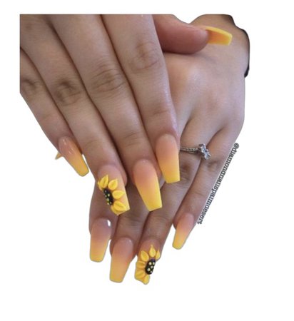 sunflower yellow summer nails