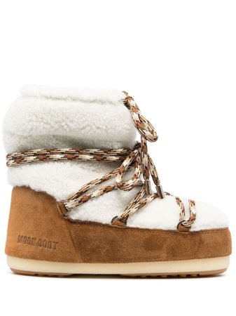 Moon Boot lace-up Shearling Boots - Farfetch