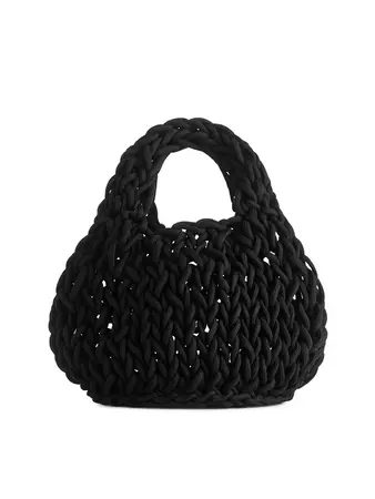 Knitted Mini Tote - Black - ARKET GB