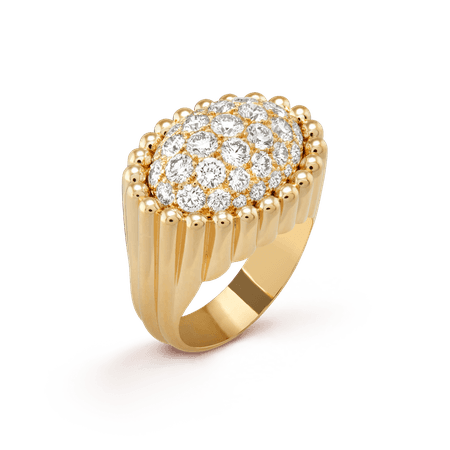 Van Cleef & Arpels, Perlée diamonds pavé ring